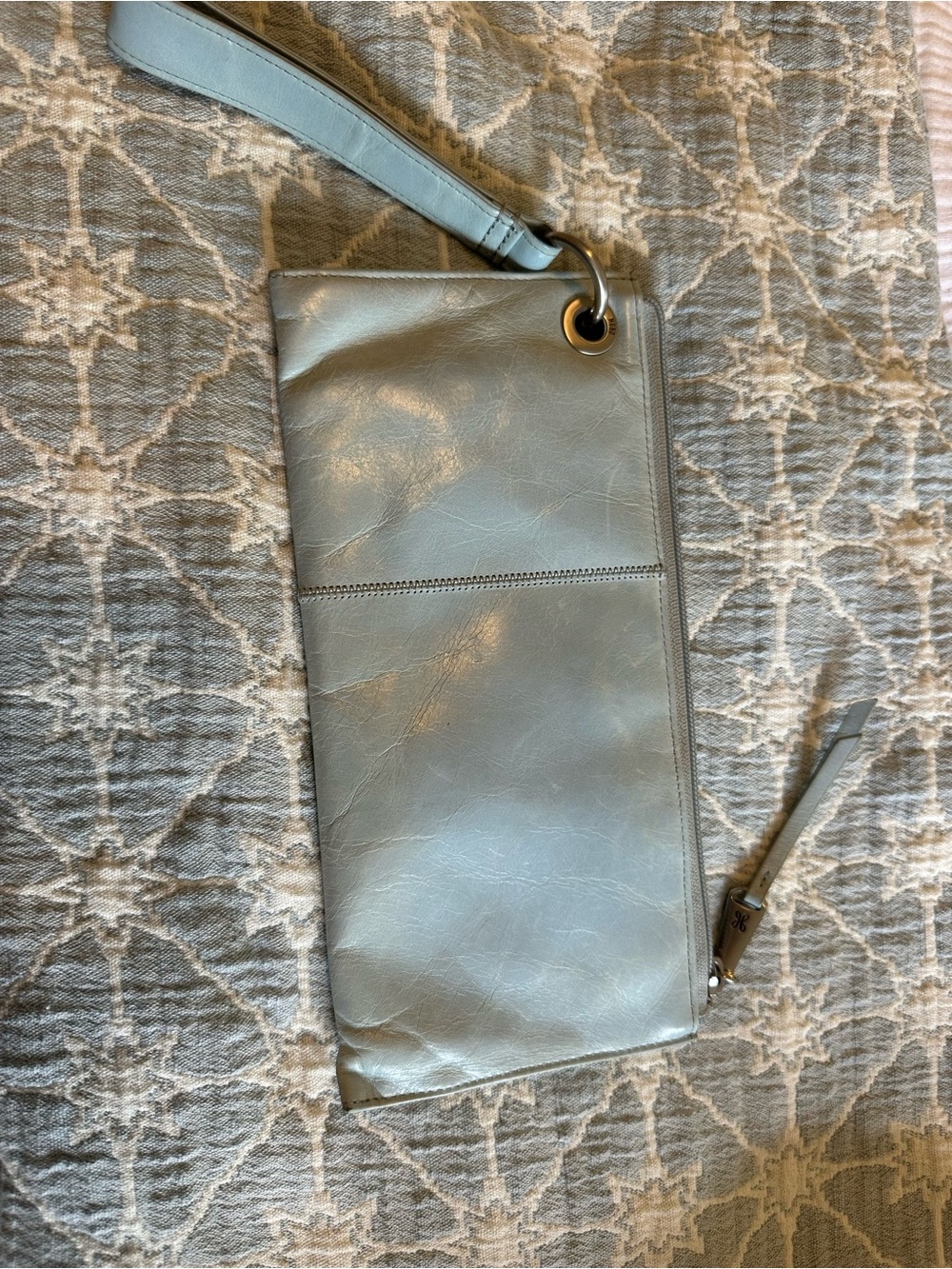 HOBO Light Blue Leather Wristlet Clutch